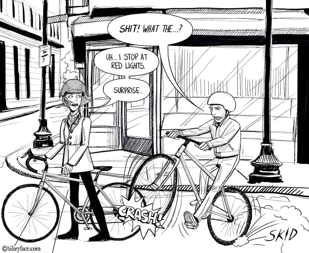Red Light Surprise | Bikeyface
